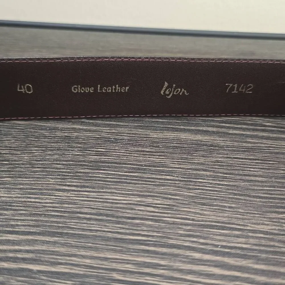 LeJon Vintage Mens Tan Glove Leather Belt, EUC, Gold Buckle, Sz. 40